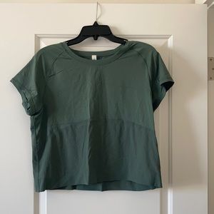 LuluLemon crop green shirt